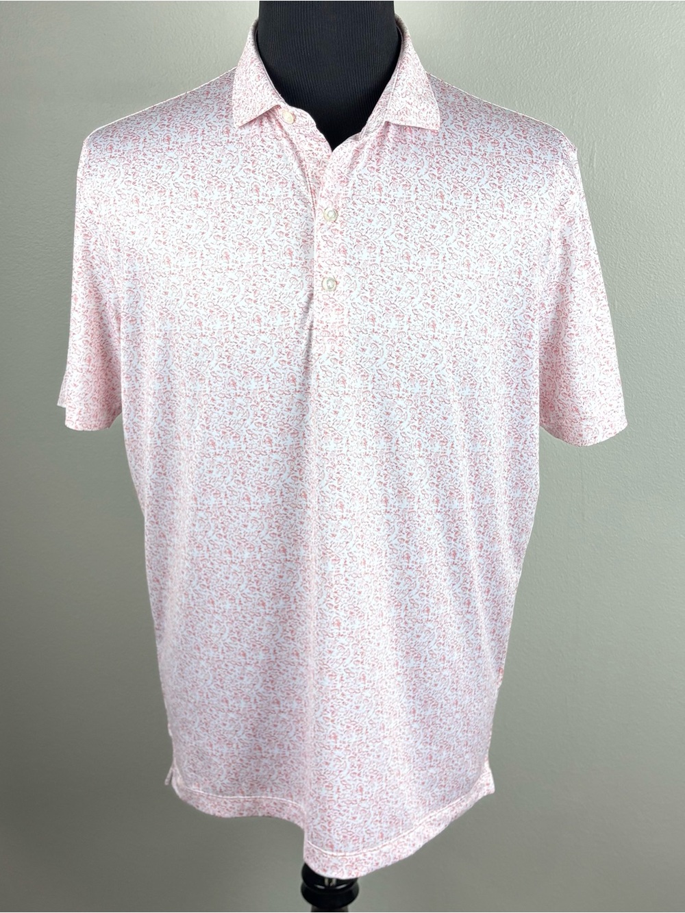 Johnnie-O Golf Performance Jersey Polo Shirt Mens Large L Boggings Beach w/Logo